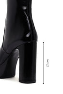 Women's Black Platform Thick Heeled Patent Leather Boots | Derimod