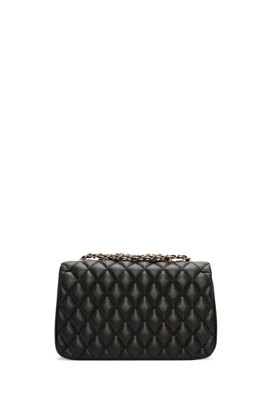 Women Black Long Strap Quilted Shoulder Bag