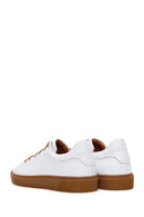 Men's White Leather Sneaker | Derimod