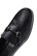 Men's Black Leather Buckle Classic Loafer | Derimod