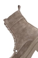 Women's Beige Suede Leather Boots | Derimod