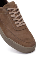 Erkek Bej Bağcıklı Nubuk Deri Sneaker | Derimod