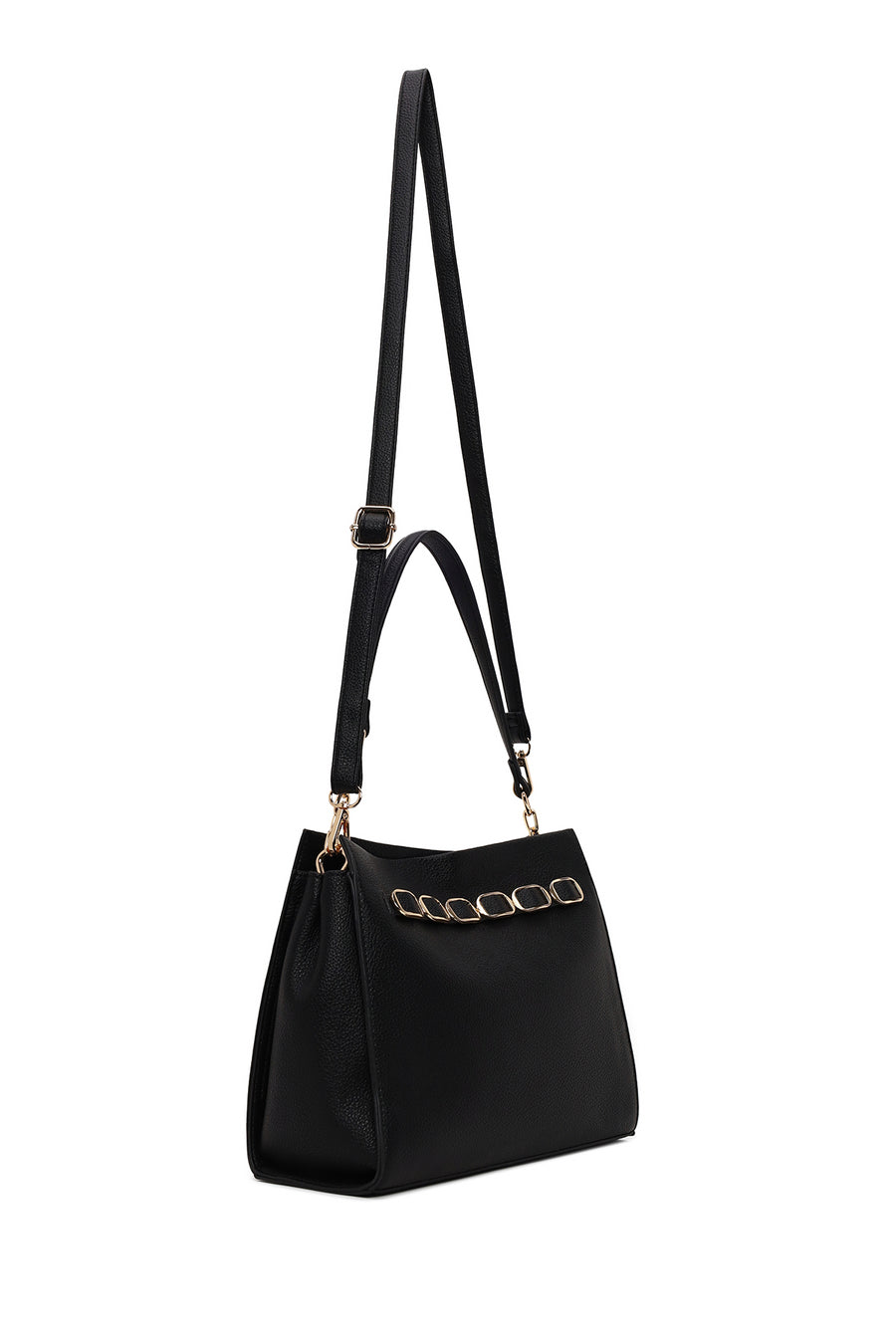 Woman Black Long-Strap Classic Shoulder Bag