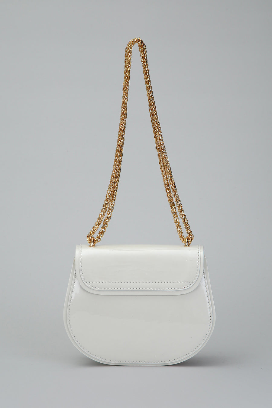 Women's Leather Shoulder Bag with Chain Handle