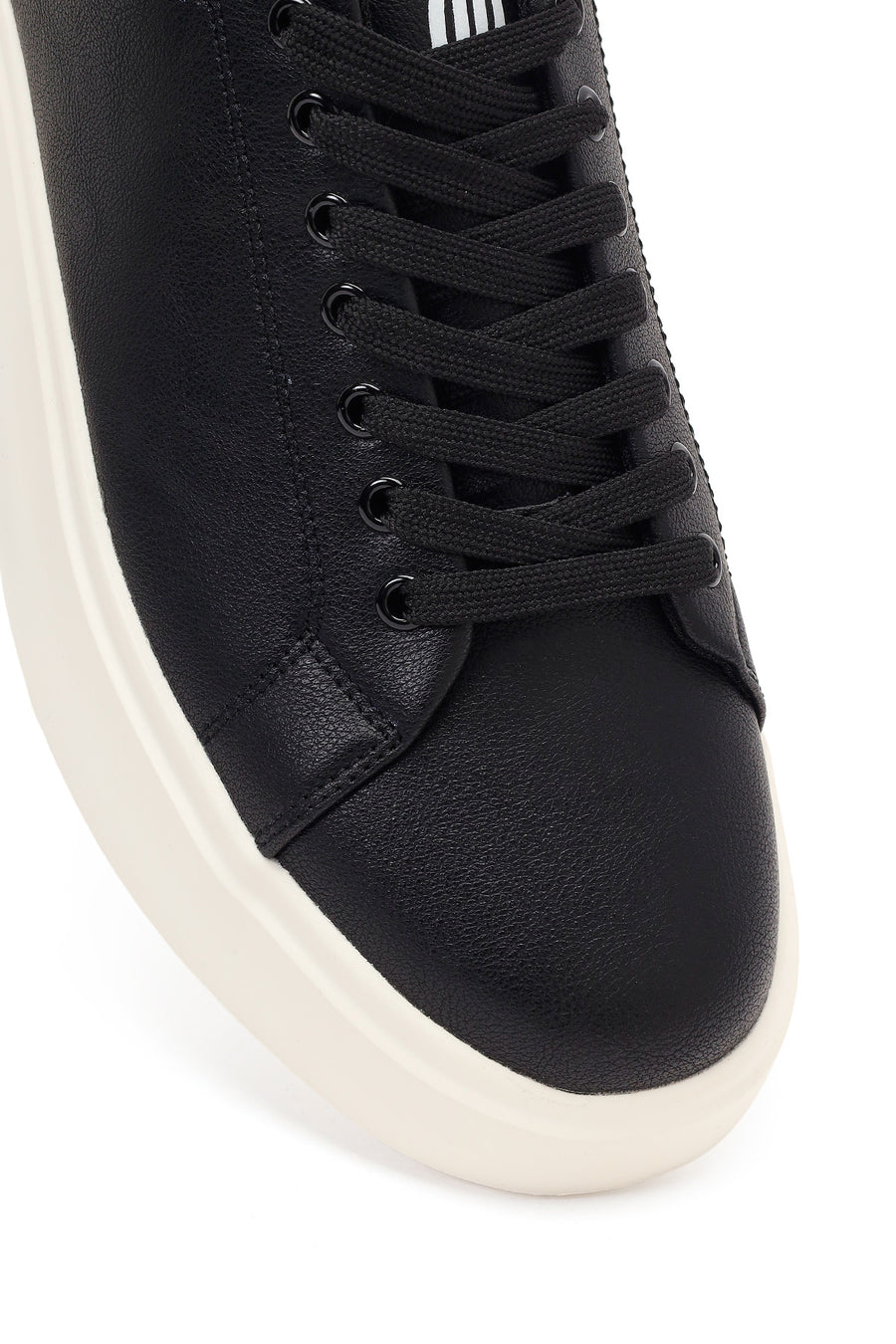 Men's Black Lace-Up Thick Sole Sneaker