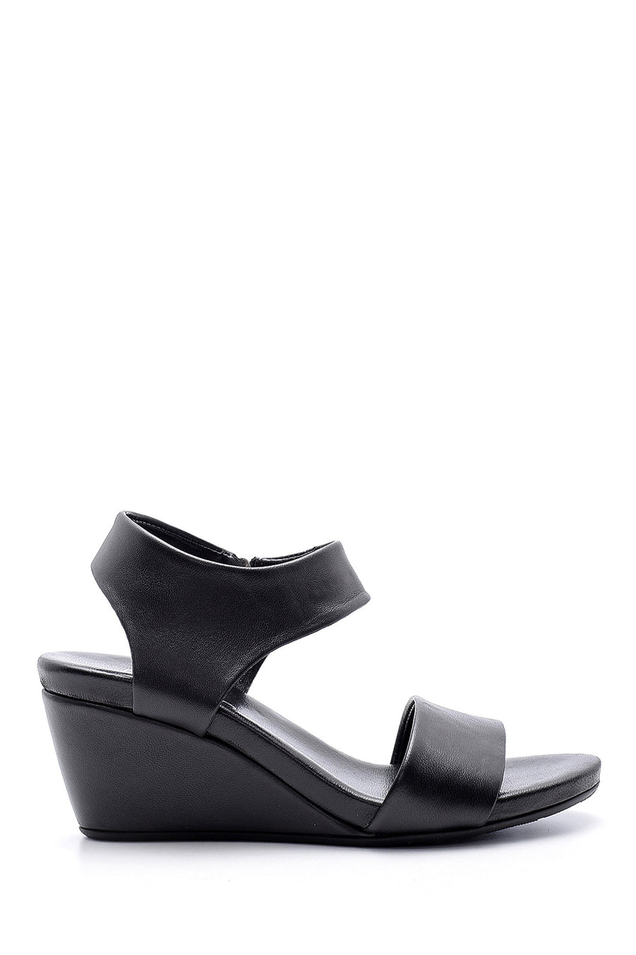 Women's Leather Wedge Heeled Sandals 20SFD281918 | Derimod