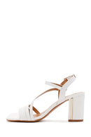 Women's White Thick Heeled Sandals | Derimod