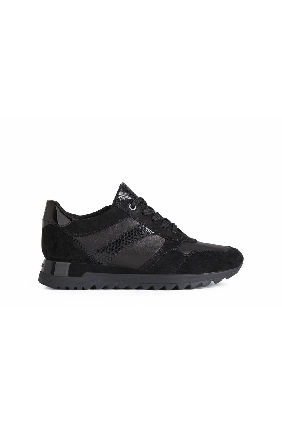 Geox Kadın Siyah Tabelya Kalın Tabanlı Deri Sneaker D15AQA02285C9997 | Derimod