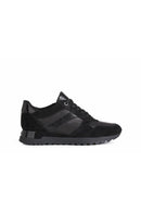 Geox Women's Black Tabelya Thick Soled Leather Sneaker | Derimod