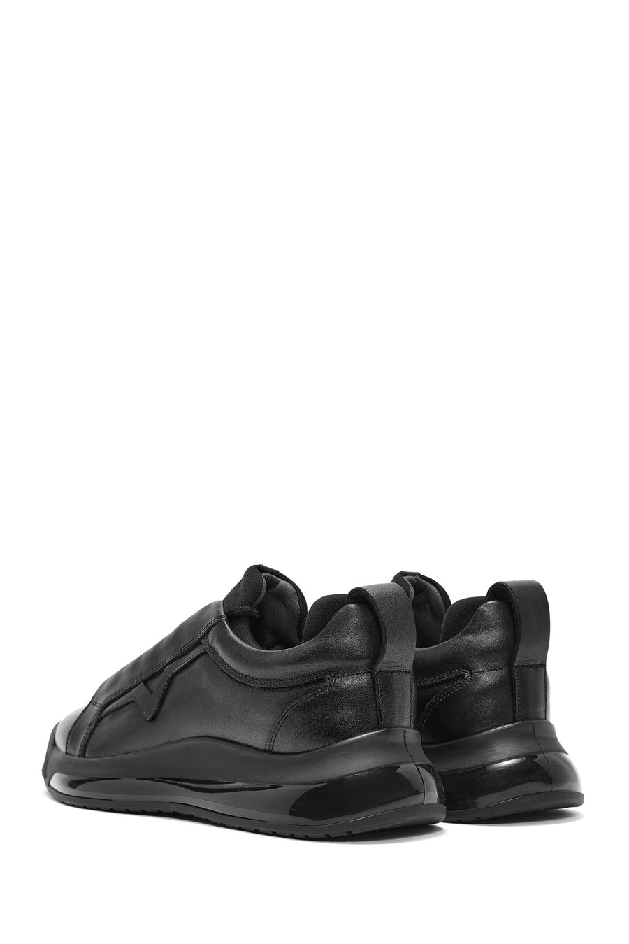 Men's Black Lace-up Leather Sneaker