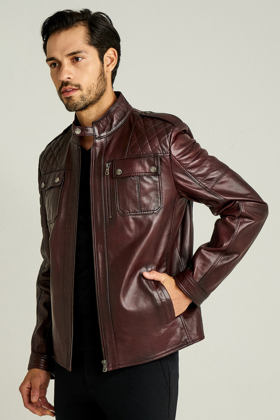 Turner Men's Leather Jacket 18WGE629647 | Derimod