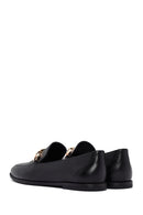 Women's Black Buckle Leather Loafer | Derimod