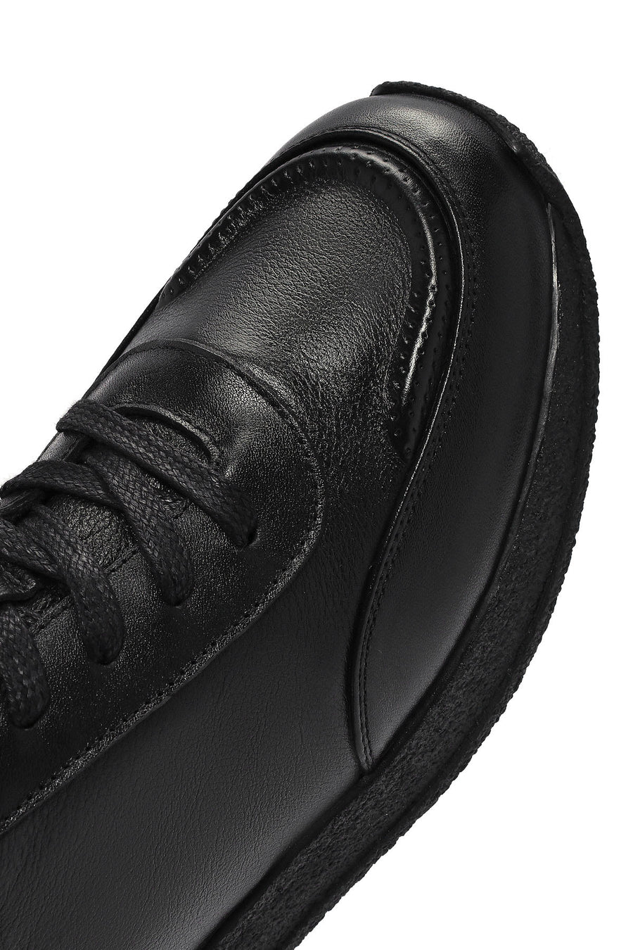 Men's Black Lace-up Leather Sneaker
