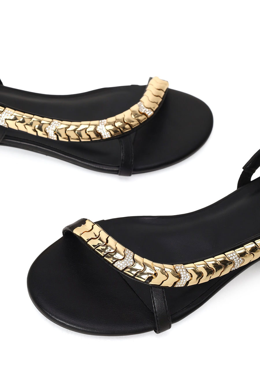 Woman Black Stone-Embellished Sandal
