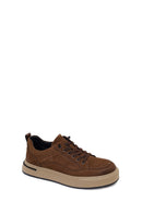 Male Brown Lace-up Thick-soled Nubuck Leather Sneaker | Derimod