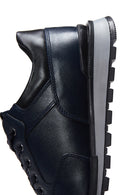 Men's Navy Blue Leather Sneaker | Derimod