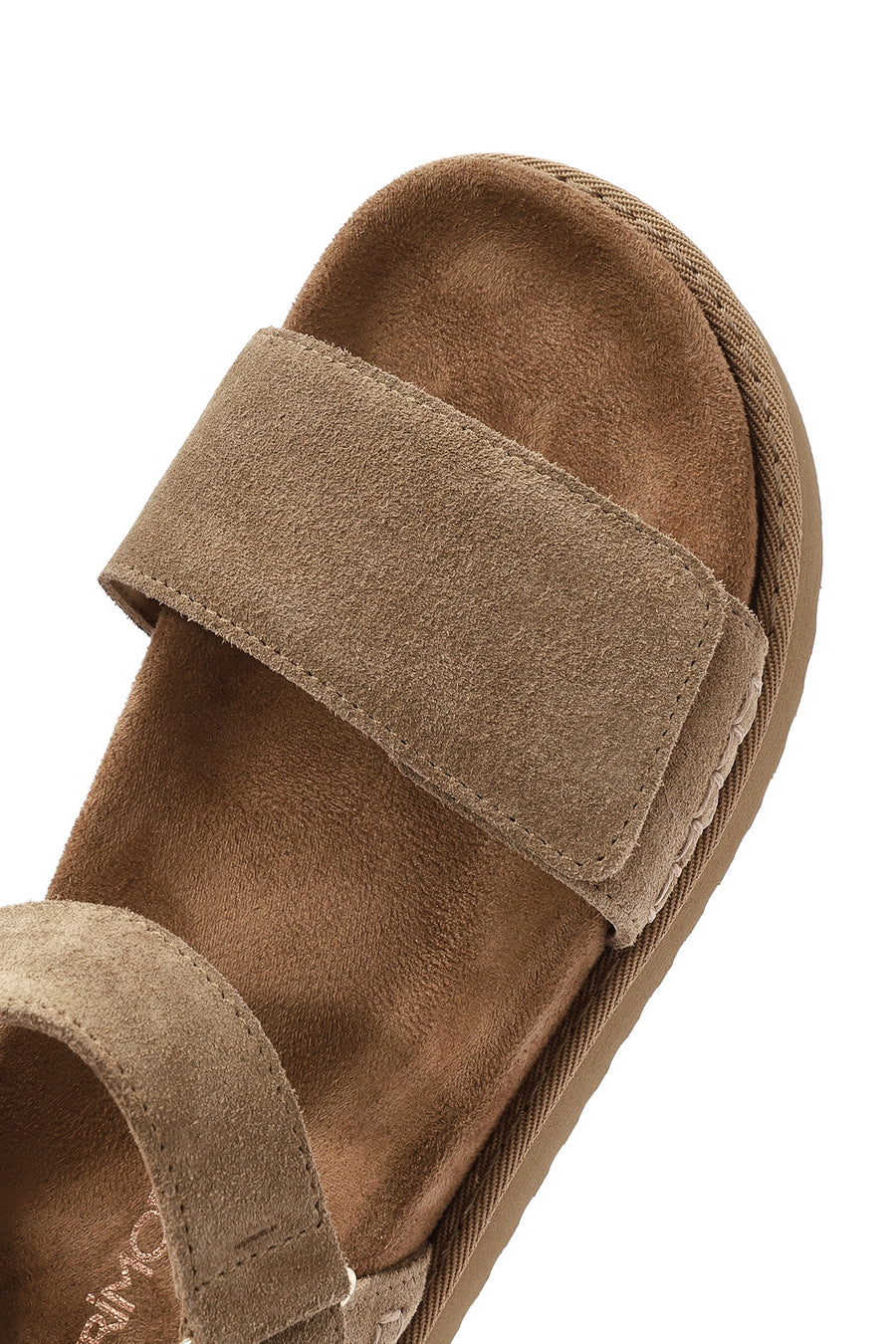 Women's Brown Strappy Thick Soled Suede Leather Sandals