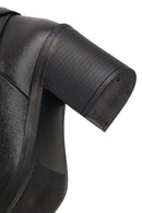Women's Black Zippered Thick Heeled Boots | Derimod