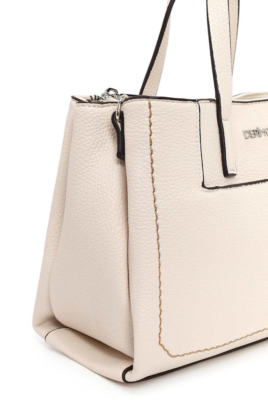 Woman Cream Long-Strap Shoulder Bag