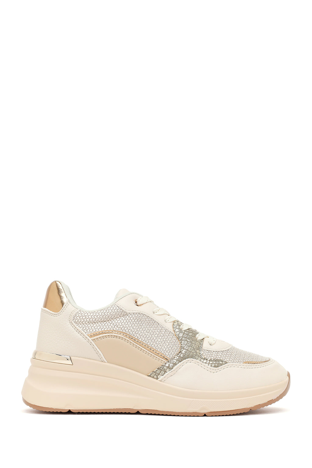 Kadın Bej Kalın Tabanlı Sneaker