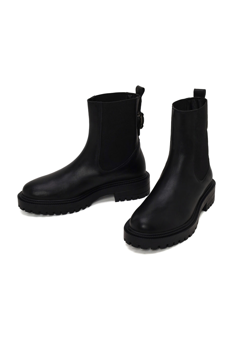 Woman Black Leather Chelsea Boots