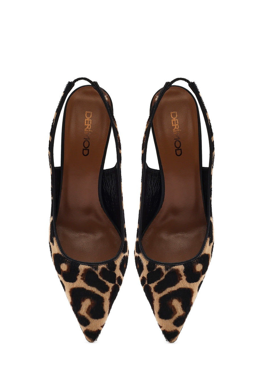 Women's Leopard Slingback Thin Heel Leather Shoes