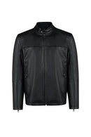 Romeo Male Black Hooded Leather Coats | Derimod