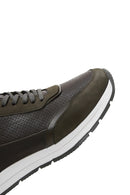 Men's Khaki Leather Sneaker | Derimod