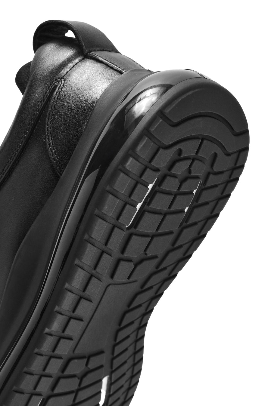 Men's Black Lace-up Leather Sneaker
