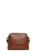 Women's Tan Long Strap Crocodile Patterned Crossbody Bag | Derimod