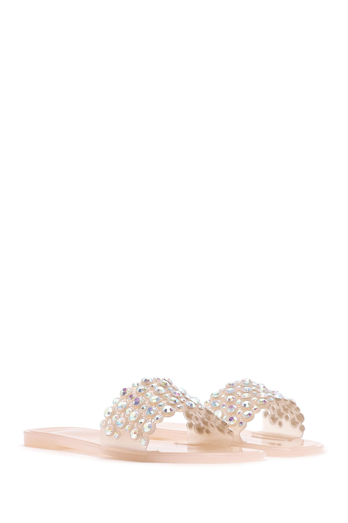 Kadın Bej Taşlı Jelly Terlik