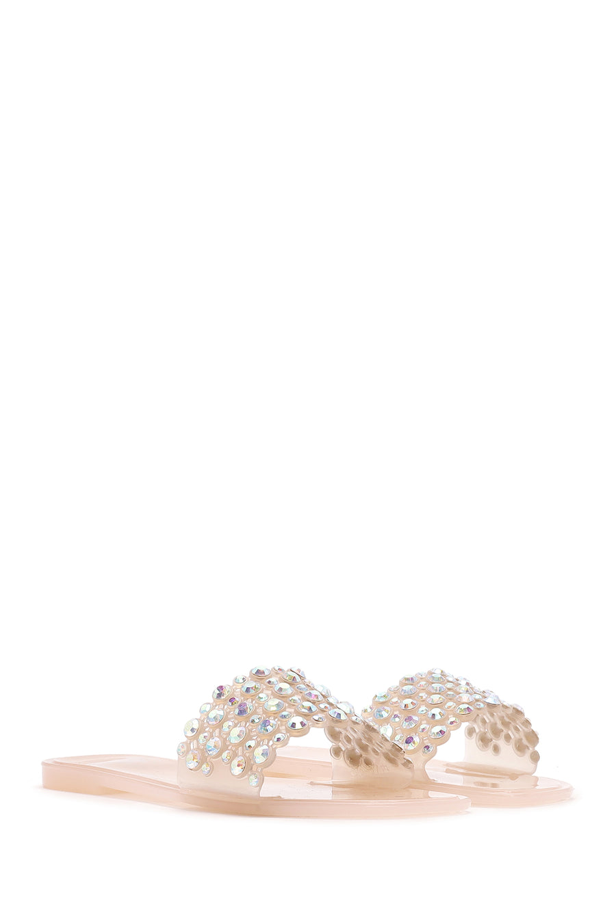 Women's Beige Stone Jelly Slippers