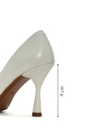 Women's Beige Buckle Detailed Heeled Leather Stiletto | Derimod