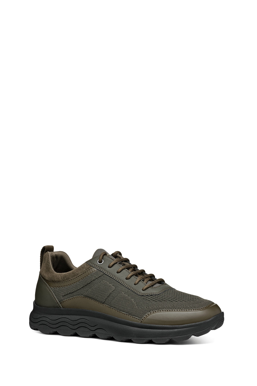 Geox Erkek Haki Spherica Bağcıklı Deri Sneaker