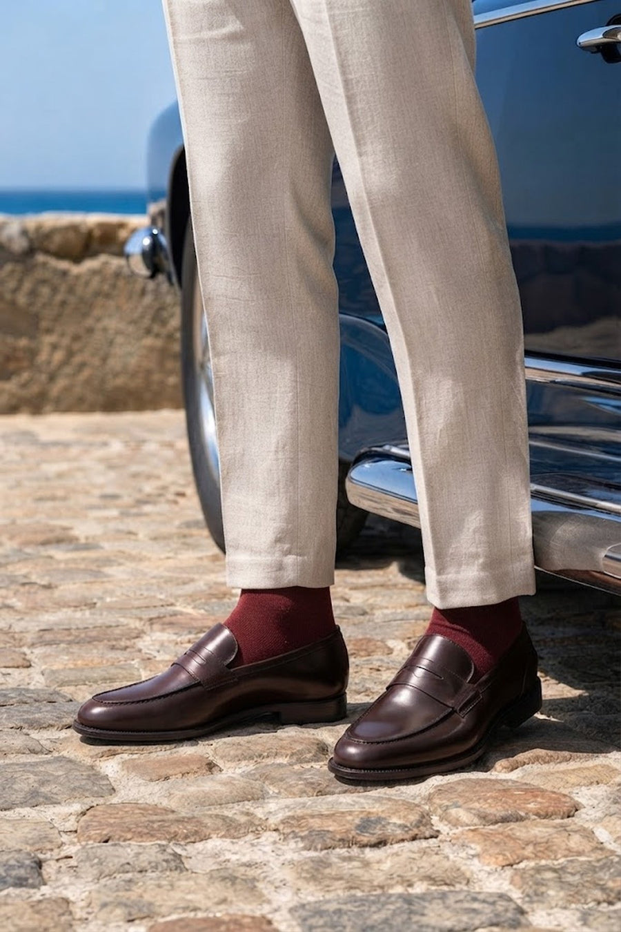 Male Burgundy Leather Classic Loafer