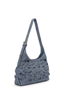 Woman Jean Blue Knitted Shoulder Bag | Derimod