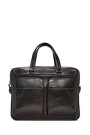 Men's Black Long Strap Leather Briefcase | Derimod