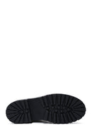 Male Black Zip Closure Leather Combat Boots | Derimod
