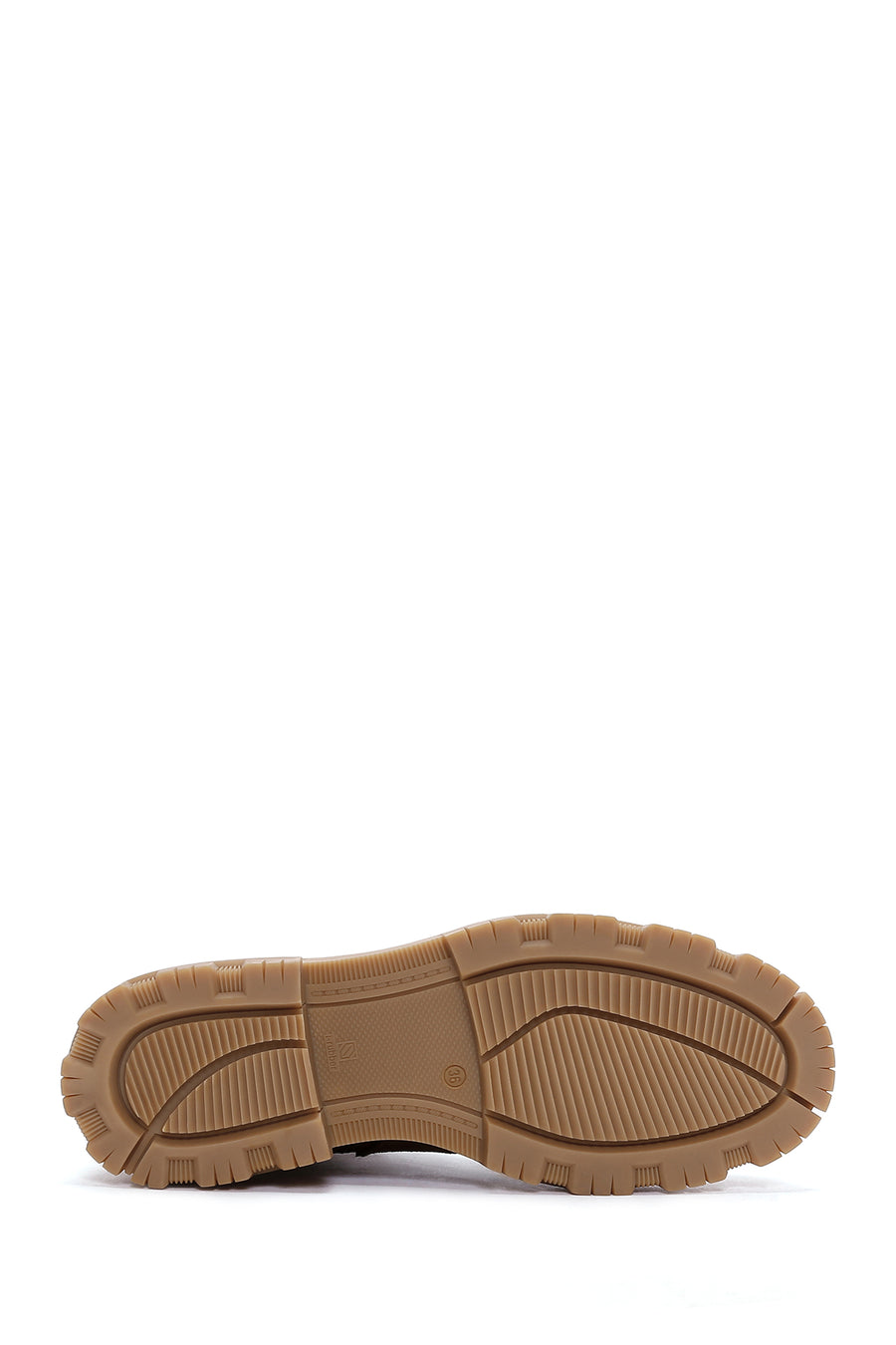 Women's Tan Thick Soled Zippered Suede Leather Boots
