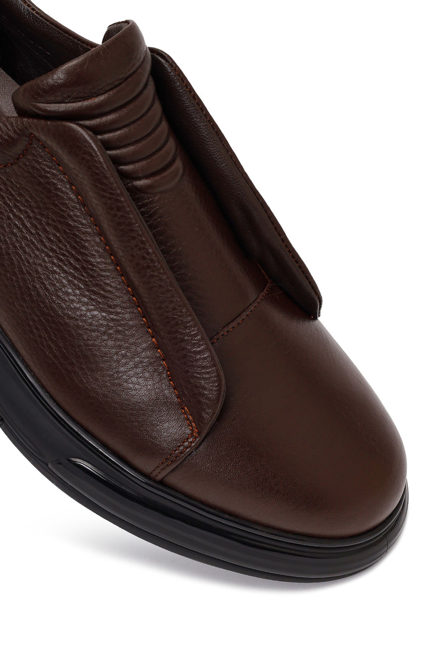 Erkek Kahverengi Deri Sneaker