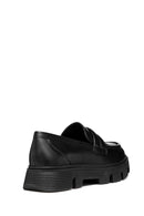 Geox Women's Black Wild Leather Moccasin Loafer | Derimod