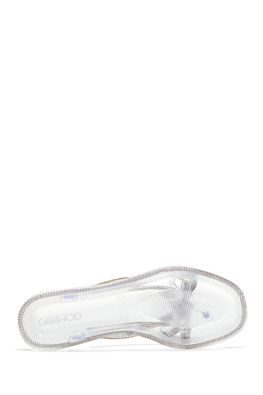 Women's White Jelly Transparent Stone Flip Flops Flat Slippers