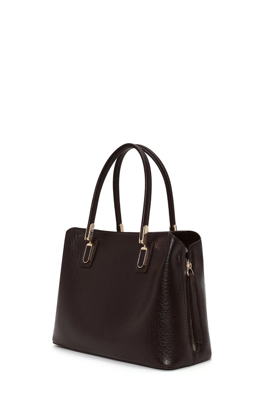 Woman Brown Classic Shoulder Bag with Long Strap