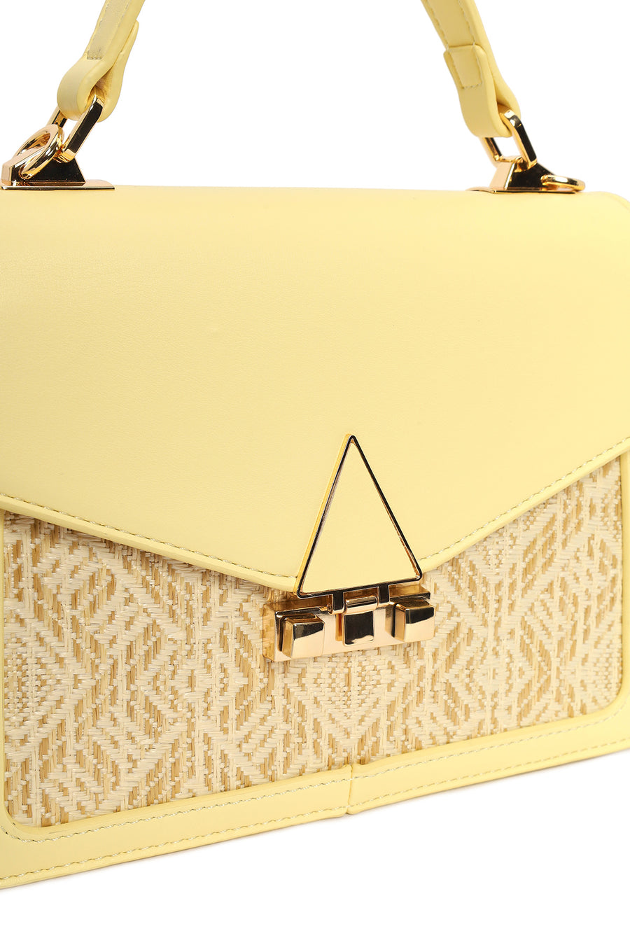Women's Yellow Long Strap Patterned Shoulder Bag
