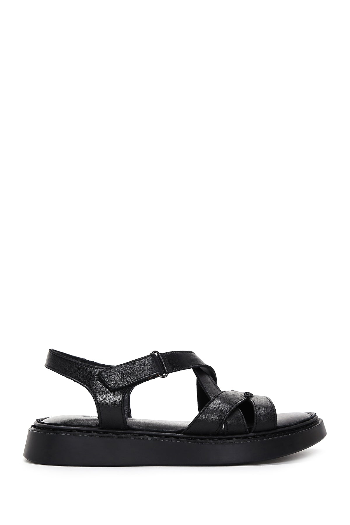 Kadın Siyah Deri Comfort Sandalet 23SFD341418 | Derimod