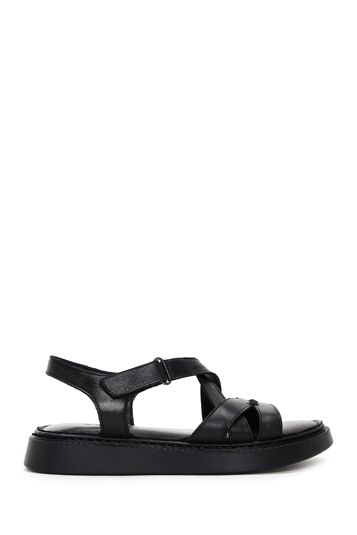 Women's Black Leather Comfort Sandals 23SFD341418 | Derimod