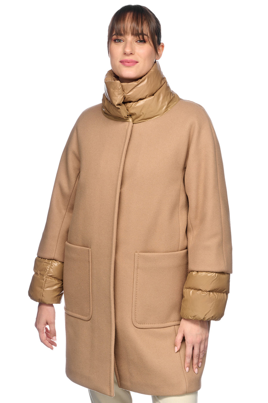 Geox Women's Brown W Diamante Long Coat