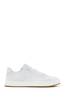 Men's White Lace-up Leather Sneaker | Derimod