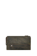 Men's Khaki Leather Handbag | Derimod