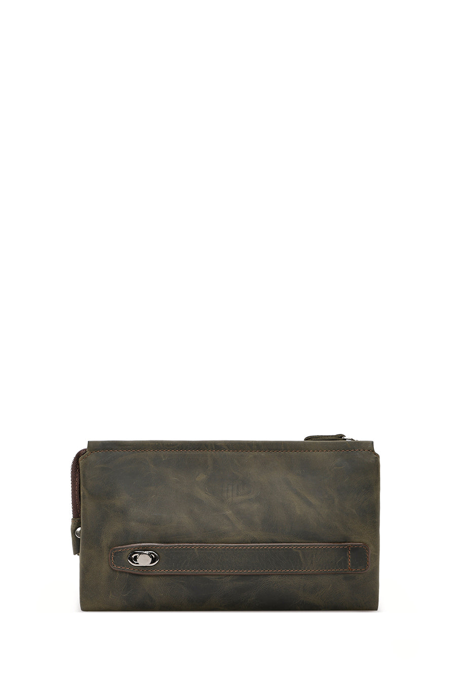Men's Khaki Leather Handbag